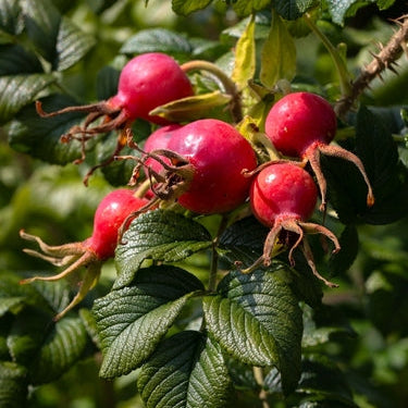 Wild rosehips rich in vitamin C and antioxidants